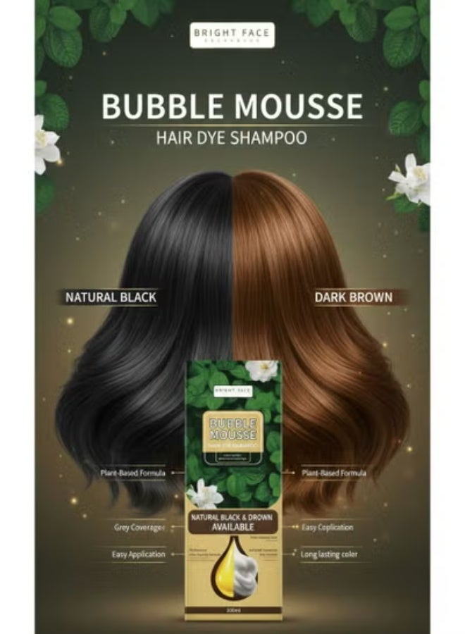 Dark Brown Bubble Mousse Hair Dye Shampoo 500 ML